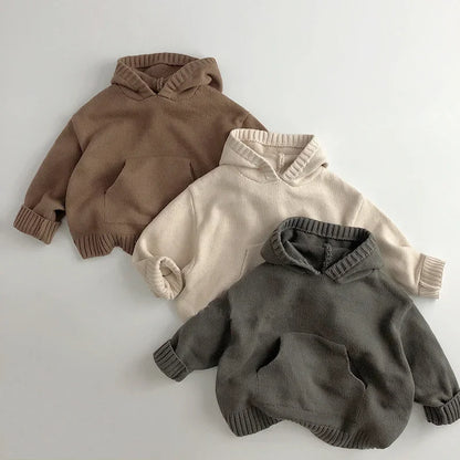 Kids Fine Knit Hoodie Sweater