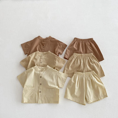 Boys Casual Short-Sleeve Suit Set