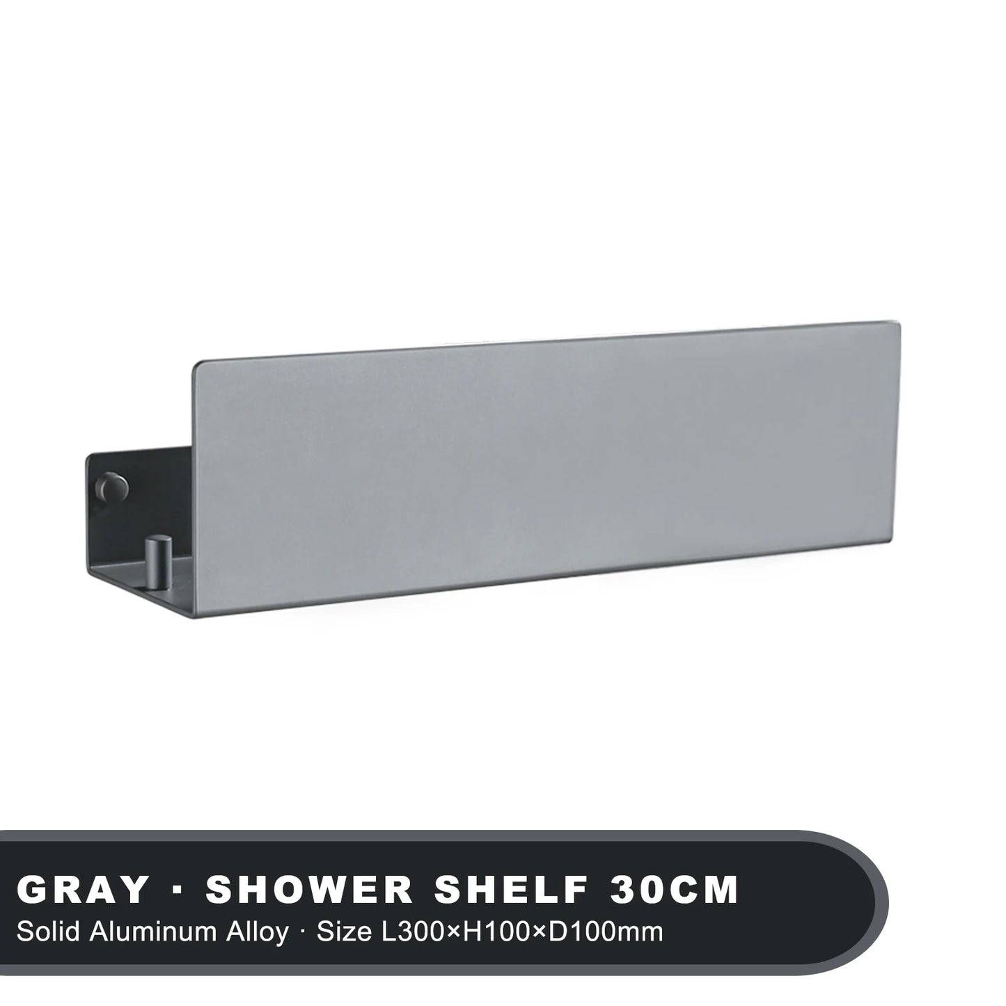 Black Bathroom Organiser Shelf With Hooks