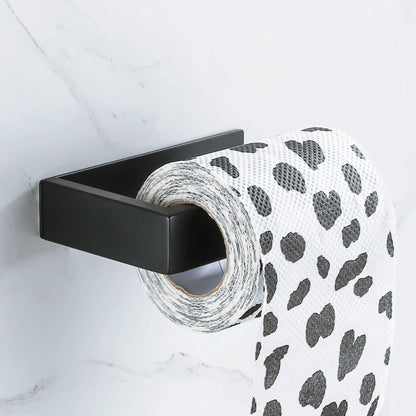 Black Adhesive Toilet Paper Holder