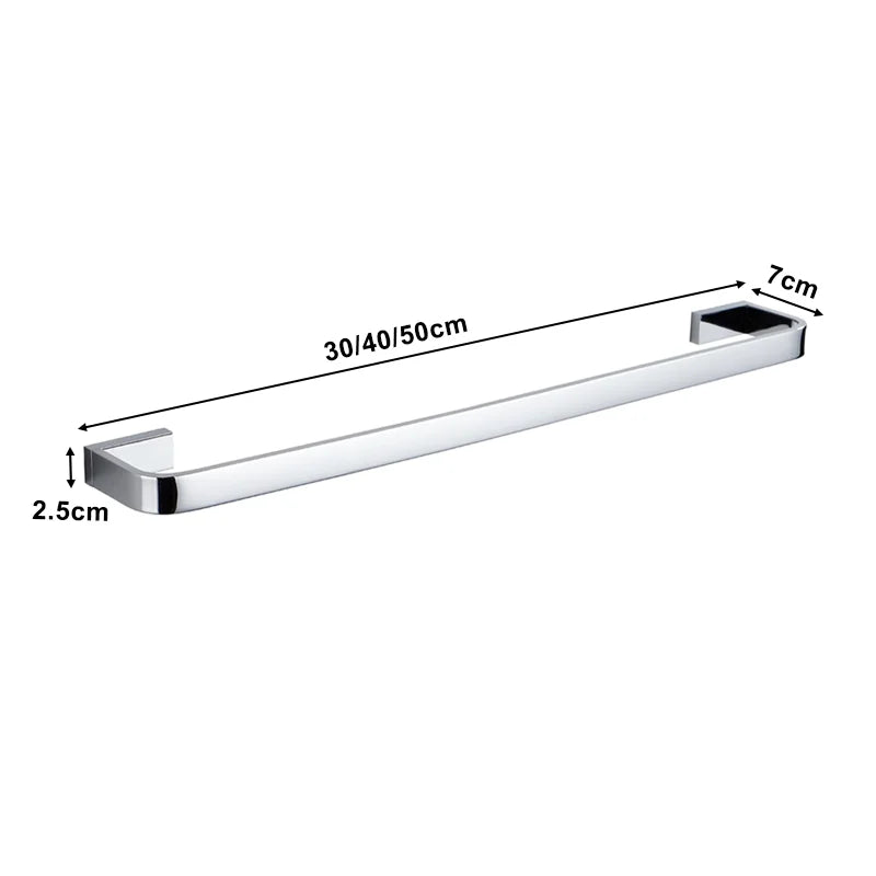 Luxury Chrome Single Towel Bar 30-50cm