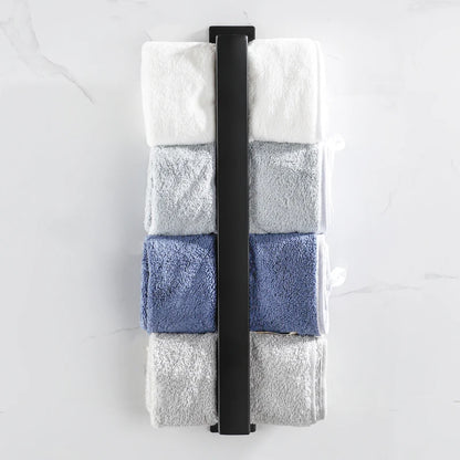 Black No-Drill Adhesive Towel Rack
