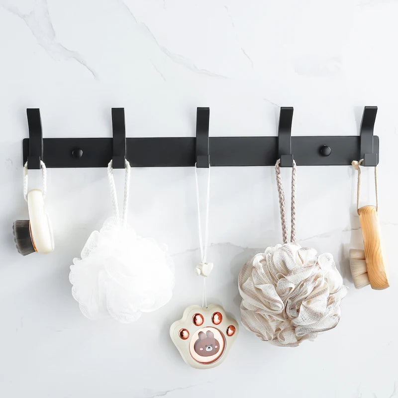 Black Aluminium Wall Hanging Hooks