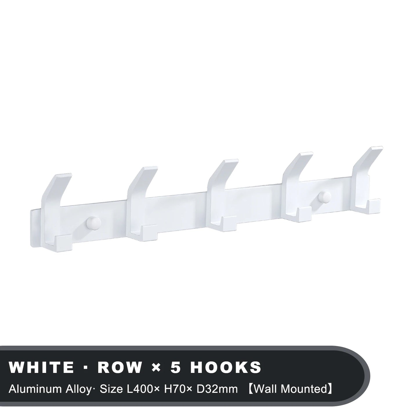 Black Aluminium Wall Hanging Hooks