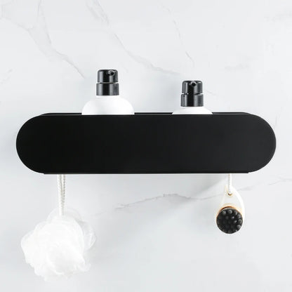 Black Aluminium Shower Caddy With Hook