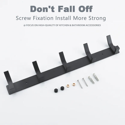 Black Aluminium Wall Hanging Hooks