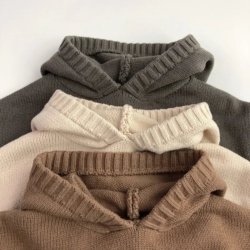 Kids Fine Knit Hoodie Sweater