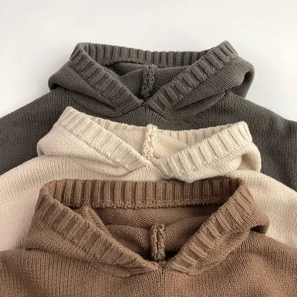 Kids Fine Knit Hoodie Sweater