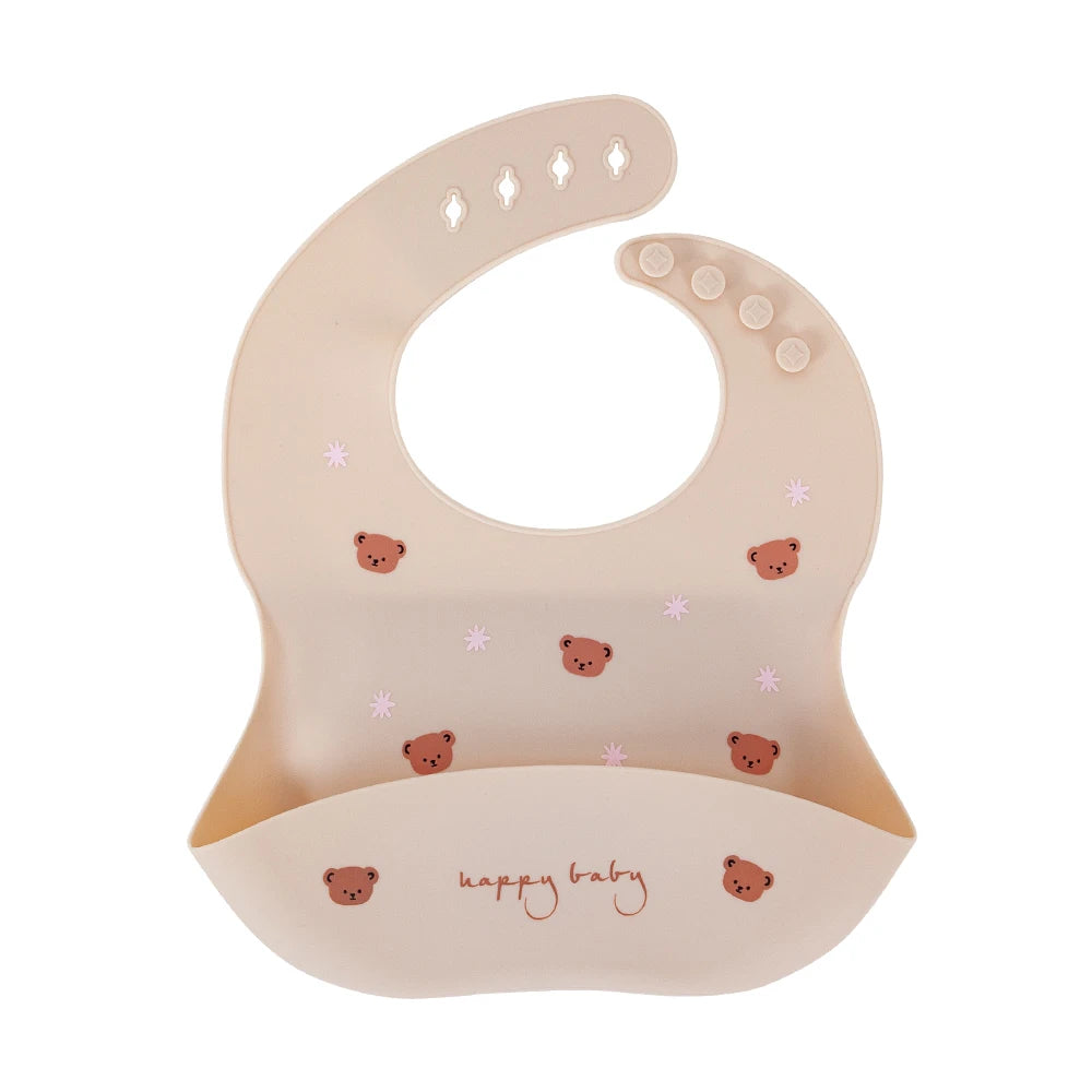 Silicone Baby Bib - Cherry Print