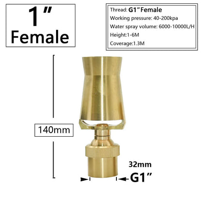 Brass Fountain Nozzle 1/4-1.5" Thread Decorative