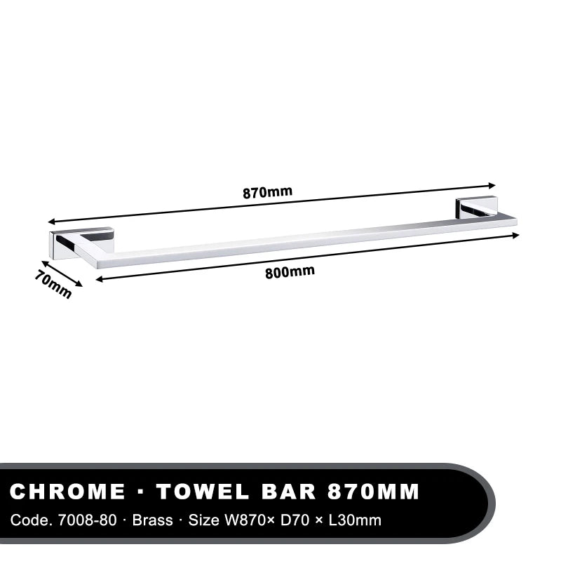 Chrome Single Towel Rail 30-80cm