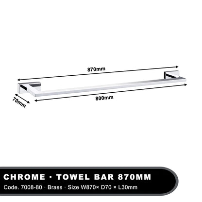 Chrome Single Towel Rail 30-80cm