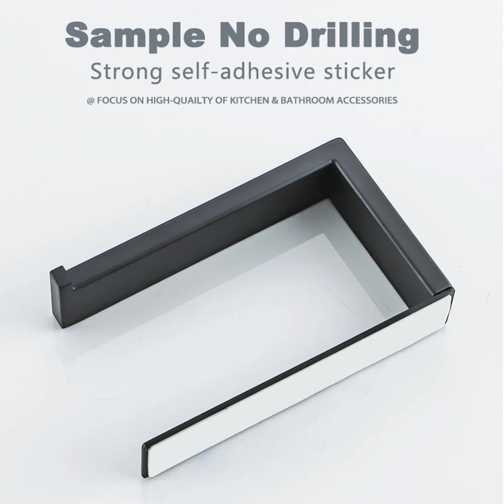 Black Adhesive Toilet Paper Holder