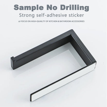 Black Matt Adhesive Toilet Paper Holder