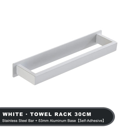 Black No-Drill Adhesive Towel Rack