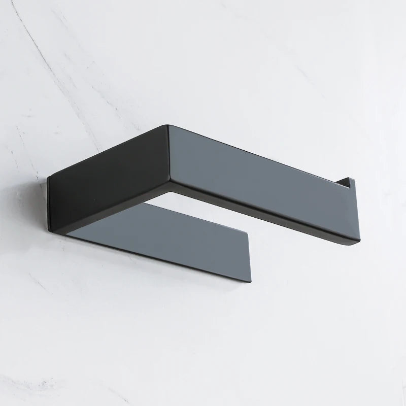 Black Matt Adhesive Toilet Paper Holder