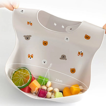 Silicone Baby Bib - Cherry Print