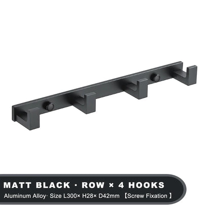 Black Heavy-Duty Wall Coat Hooks