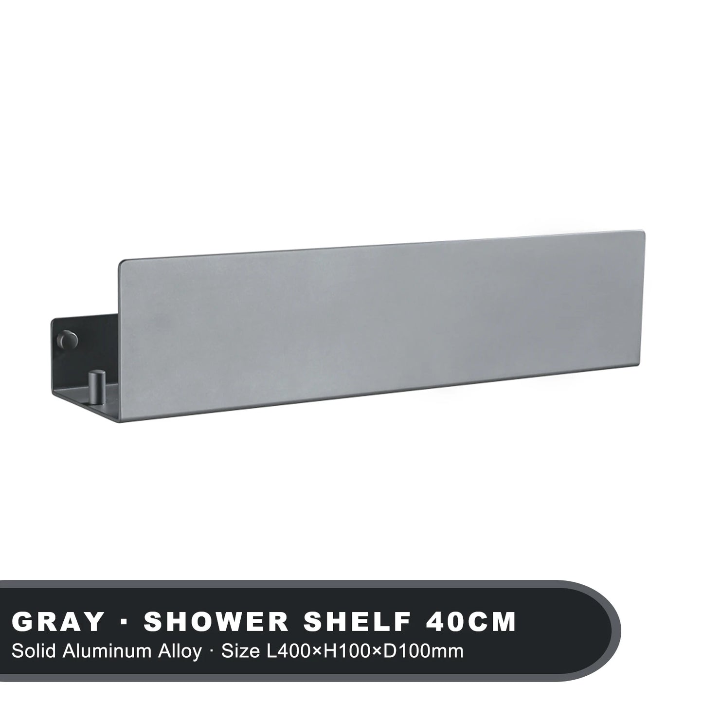 Black Bathroom Organiser Shelf With Hooks