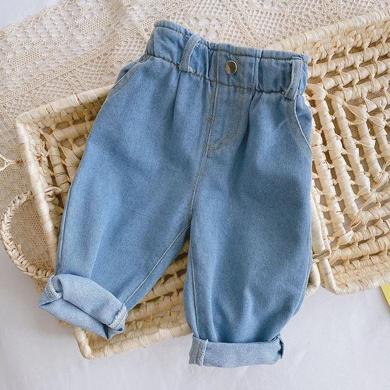 Kids Solid Straight-Leg Casual Pants