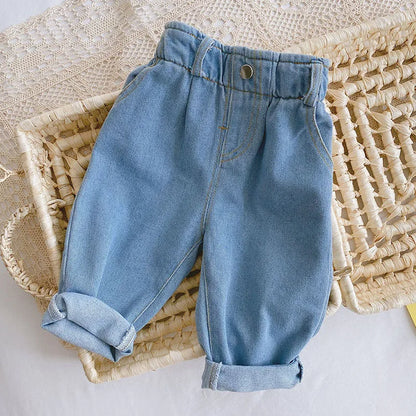 Kids Solid Straight-Leg Casual Pants