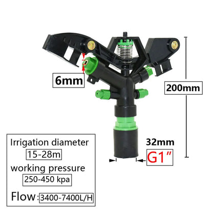 Metal Rain Gun Sprinkler 1/2-2" Female Thread