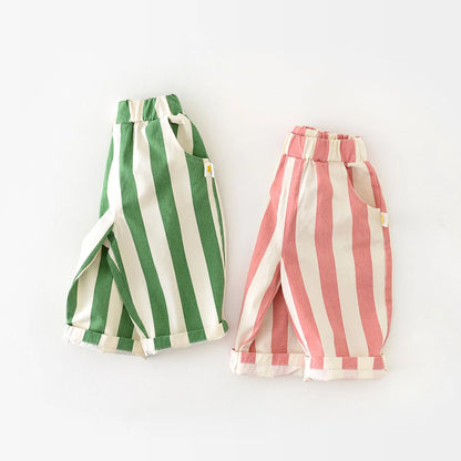 Kids High-Waist Stripe Pants