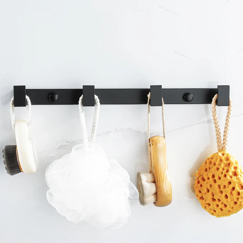 Black Heavy-Duty Wall Coat Hooks