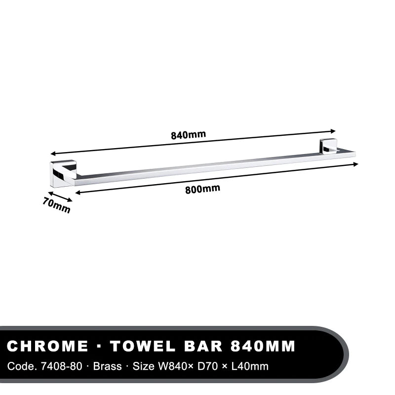 Chrome Single Towel Rail 30-80cm
