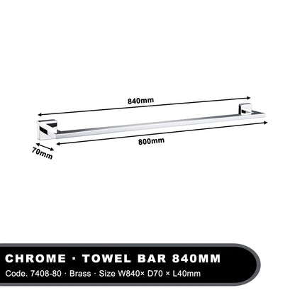 Chrome Single Towel Rail 30-80cm