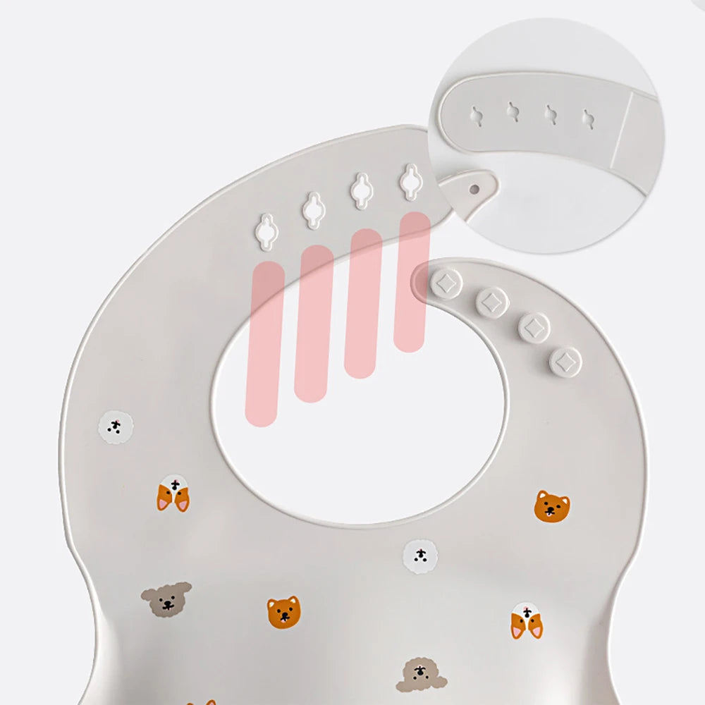 Silicone Baby Bib - Cherry Print