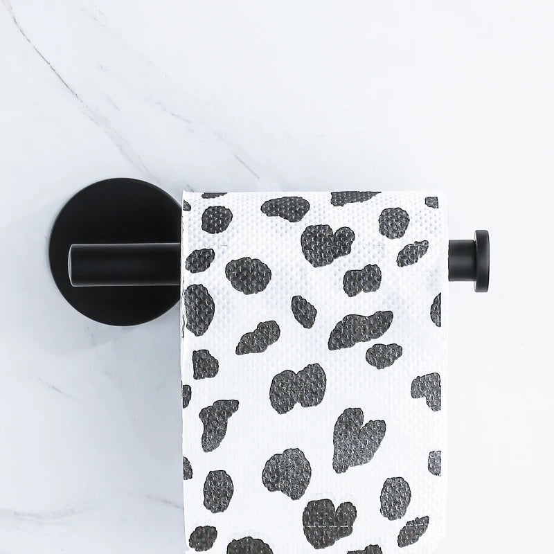 Black Adhesive Toilet Roll Holder