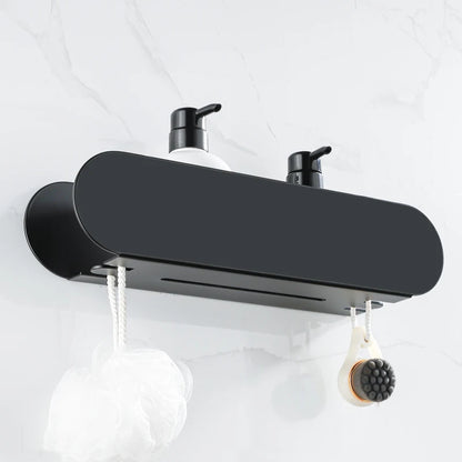Black Aluminium Shower Caddy With Hook