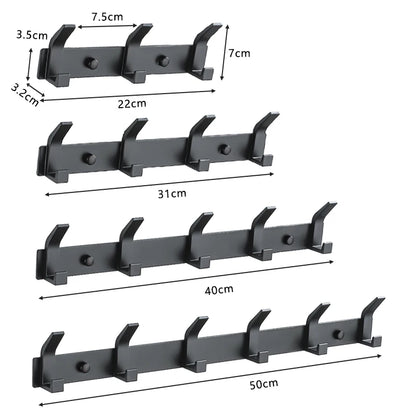 Black Aluminium Wall Hanging Hooks