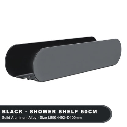 Black Aluminium Shower Caddy With Hook