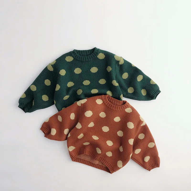 Boys Vintage Polka Dot Sweater