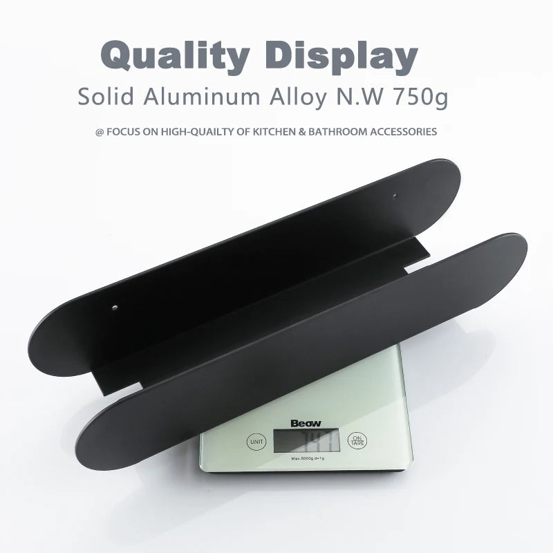 Black Aluminium Shower Caddy With Hook