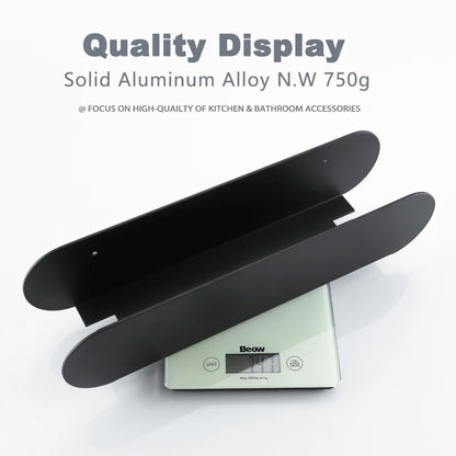 Black Aluminium Shower Caddy With Hook