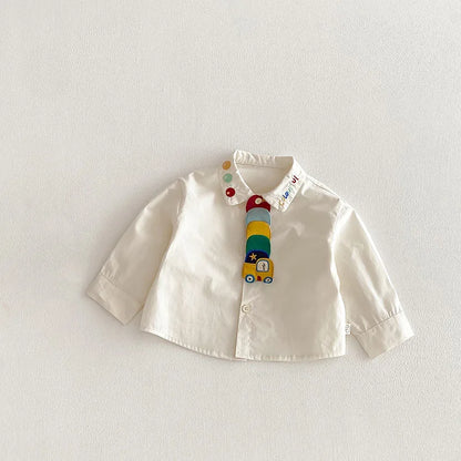 Kids Cartoon Car Print Shirt