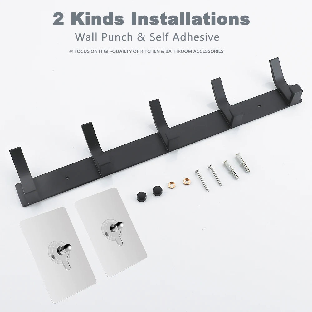 Self-Adhesive Wall Hooks Coat Rack