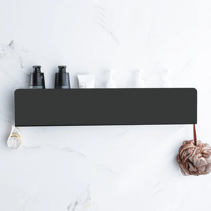 Black Bathroom Organiser Shelf With Hooks