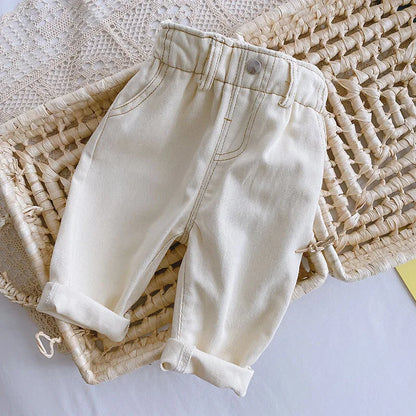 Kids Solid Straight-Leg Casual Pants