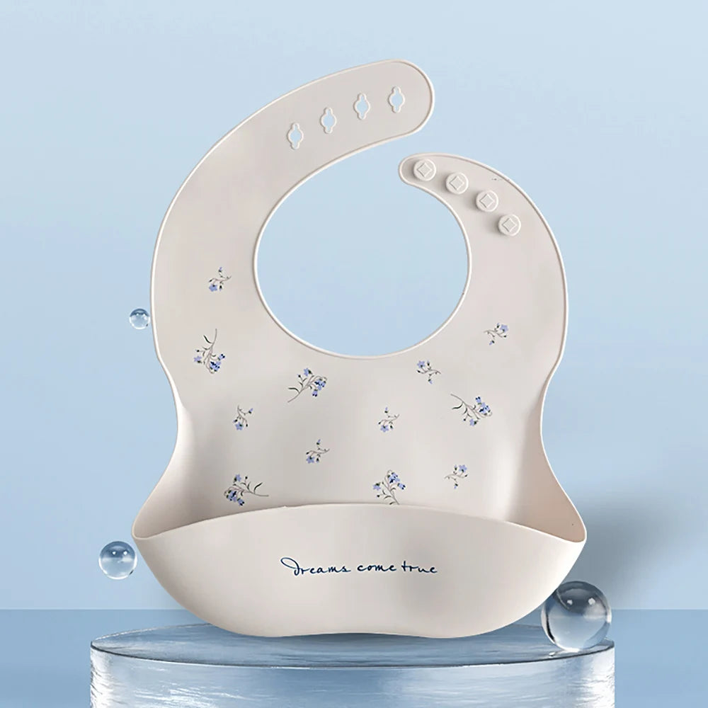 Silicone Baby Bib - Cherry Print