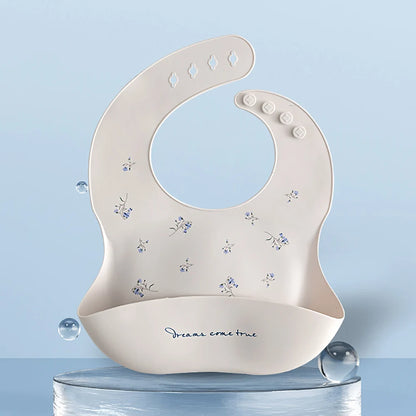 Silicone Baby Bib - Cherry Print