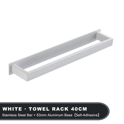 Black No-Drill Adhesive Towel Rack