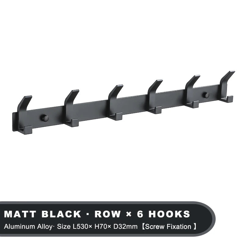 Black Aluminium Wall Hanging Hooks