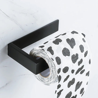 Black Adhesive Toilet Paper Holder