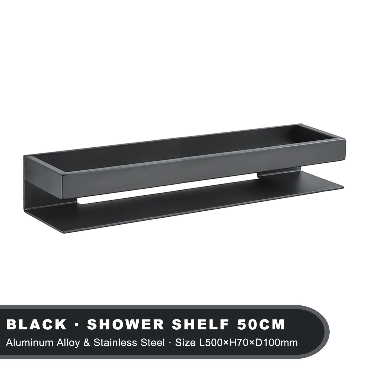 Black Corner Bathroom Storage Shelf