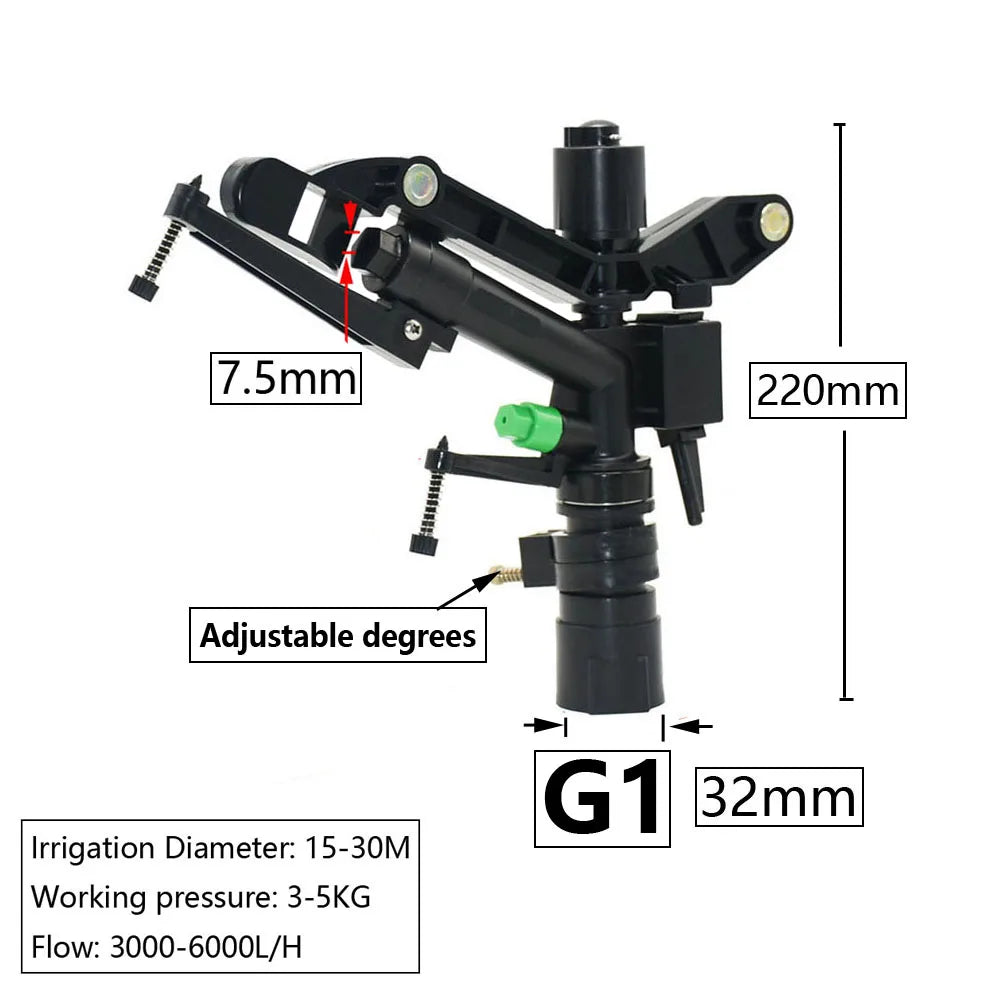 Metal Rain Gun Sprinkler 1/2-2" Female Thread