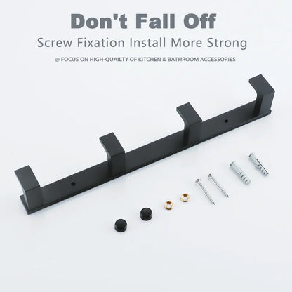 Black Heavy-Duty Wall Coat Hooks